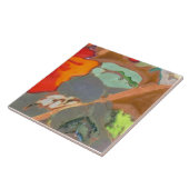 Oranje Hibiscus Deel 8 van 12 Tegeltje (Zijkant)