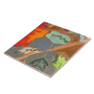 Oranje Hibiscus Deel 8 van 12 Tegeltje