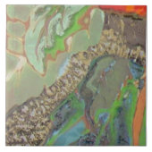 Oranje Hibiscus Deel 9 van 12 Tegeltje (Voorkant)