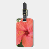 Oranje Hibiscus Flower Macro Custom Bagagelabel (Voorkant verticaal)