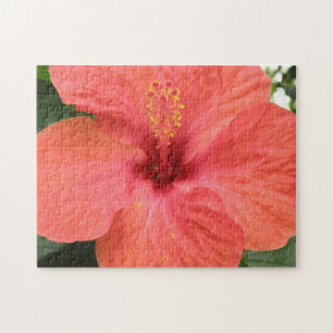 Oranje Hibiscus Flower Macro Puzzle Legpuzzel