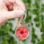 Oranje Hibiscus Flower Macro Sleutelhanger (Hand)
