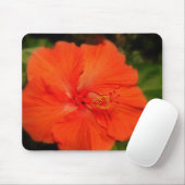 Oranje Hibiscus Flower Mousepad Muismat (Met muis)