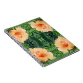 Oranje Hibiscus Flower Pattern Notitieboek (Rechterzijde)