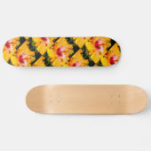 Oranje Hibiscus Flower Side Uitzicht Patroon Skateboard (Horizontaal)