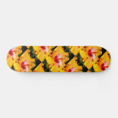 Oranje Hibiscus Flower Side Uitzicht Patroon Skateboard (Horizontaal)