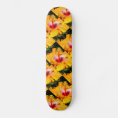 Oranje Hibiscus Flower Side Uitzicht Patroon Skateboard (Voorkant)