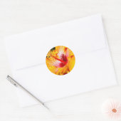 Oranje Hibiscus Flower Side Uitzicht Ronde Sticker (Envelop)