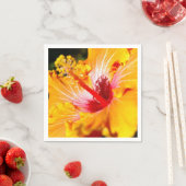 Oranje Hibiscus Flower Side Uitzicht Servetten (Insitu)