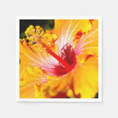 Oranje Hibiscus Flower Side Uitzicht Servetten (Voorkant)