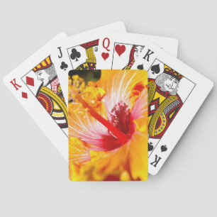 Oranje Hibiscus Flower Side Uitzicht Speelkaarten