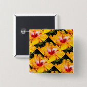 Oranje Hibiscus Flower Side Uitzicht Vierkante Button 5,1 Cm (Voorkant /achterkant)