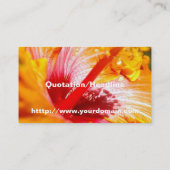 Oranje Hibiscus Flower Side Uitzicht Visitekaartje (Achterkant)