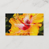 Oranje Hibiscus Flower Side Uitzicht Visitekaartje (Achterkant)