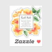 Oranje Hibiscus Flower Vinyl Visitekaartje Sticker (Vel)