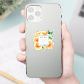 Oranje Hibiscus Flower Vinyl Visitekaartje Sticker (Telefoon)