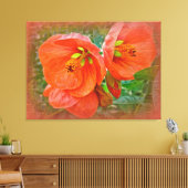 Oranje Hibiscus Flowers Canvas Afdruk (Insitu (Woonkamer))