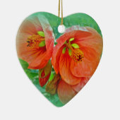 Oranje Hibiscus Flowers Keramisch Ornament (Rechts)