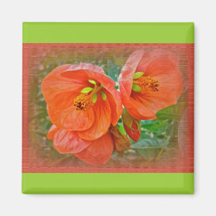 Oranje Hibiscus Flowers Magneet