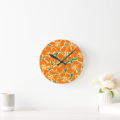 Oranje Hibiscus Flowers Tropische Hawaiian Clock Ronde Klok (Huis)