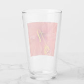 Oranje Hibiscus Foto met Fancy Initiaal Script Glas (Achterkant)