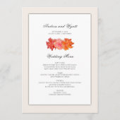 Oranje Hibiscus Hawaiian Wedding Menu Sjabloon (Voorkant)