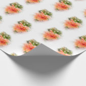 oranje hibiscus in zacht masker cadeaupapier (Hoek)