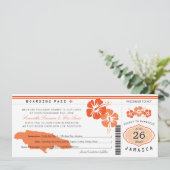 Oranje Hibiscus Jamaica instortingspass Weddenscha Save The Date (Staand voorkant)
