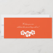 Oranje Hibiscus Jamaica instortingspass Weddenscha Save The Date (Achterkant)