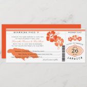 Oranje Hibiscus Jamaica instortingspass Weddenscha Save The Date (Voorkant / Achterkant)