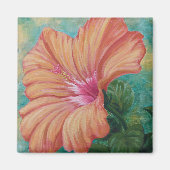 Oranje Hibiscus Magnet (Voorkant)