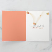 Oranje Hibiscus met naam sympathie Kaart (Binnen)