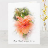 Oranje Hibiscus met naam sympathie Kaart (Gele Bloem)