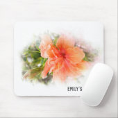 Oranje Hibiscus Muismat (Met muis)