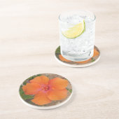 Oranje Hibiscus onderzetter (Zijkant)