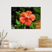 Oranje Hibiscus Poster (Keuken)