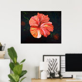 Oranje Hibiscus Poster (Thuiskantoor)