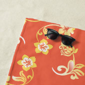 Oranje Hibiscus Print Strandlaken (In situ)