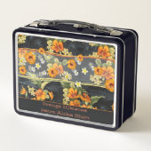 Oranje Hibiscus Retro Aloha Shirt Afdrukken (Achterkant)