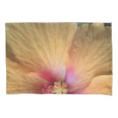 Oranje Hibiscus Rimpel Kussensloop (Voorkant-Links)