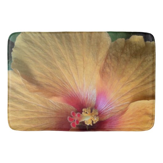 Oranje Hibiscus Ruffle Badmat (Voorkant)