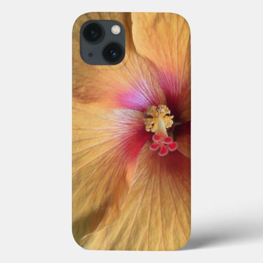 Oranje Hibiscus Ruffle Case-Mate iPhone Case (Achterkant)