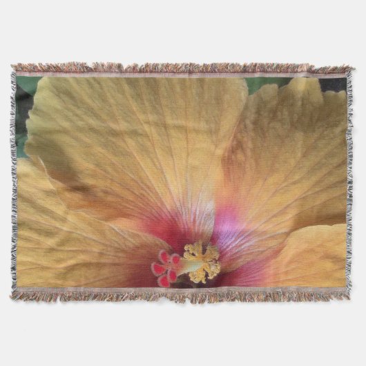 Oranje Hibiscus Ruffle Deken (Voorkant)