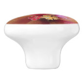 Oranje Hibiscus Ruffle Keramische Knop (Zijkant)