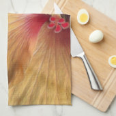 Oranje Hibiscus Ruffle Theedoek (Quarter Fold)