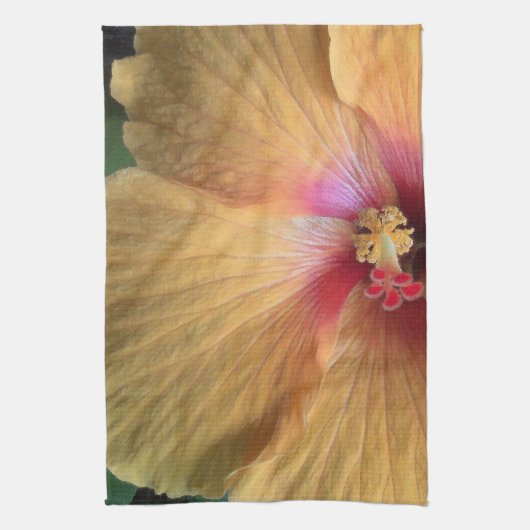 Oranje Hibiscus Ruffle Theedoek (Verticaal)