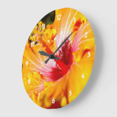 Oranje Hibiscus Side Uitzicht Grote Klok (Hoek)