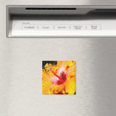 Oranje Hibiscus Side Uitzicht Magneet (Insitu (Vaatwasser))