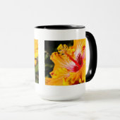 Oranje Hibiscus Side Uitzicht Mok (Voorkant rechts)