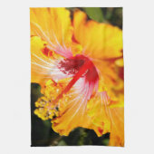 Oranje Hibiscus Side Uitzicht Theedoek (Verticaal)